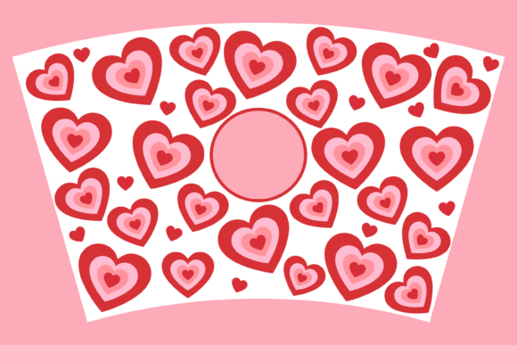Aesthetic Hearts 24oz Venti Cup Wrap Svg