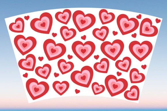 Aesthetic Hearts Cup Wrap: A Graphics & Print Templates Asset