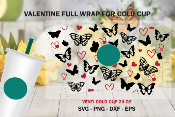 Butterfly Heart Full Wrap Cold Cup 24 Oz Design Review