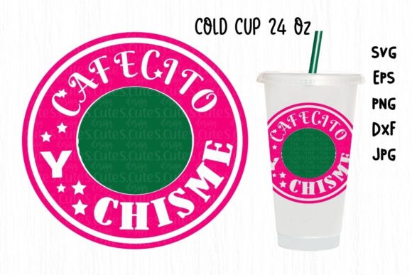 Cold Cup 24 Oz SVG: Cafecito Y Chisme Graphics & Illustrations