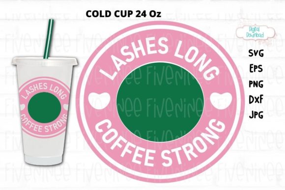 Cold Cup Ring 24 Oz Coffee Strong Graphics & Illustrations