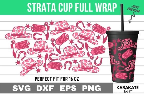 Cowgirl Strata Cup Wrap SVG: Graphics for Crafts & Local Branding