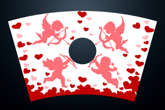 Cupid Hearts 24oz Venti Cup Wrap Svg: Graphics & Print Templates