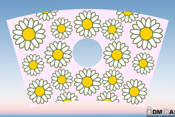 Daisy Flower Starbucks Cup Wrap Svg: Print & Graphics