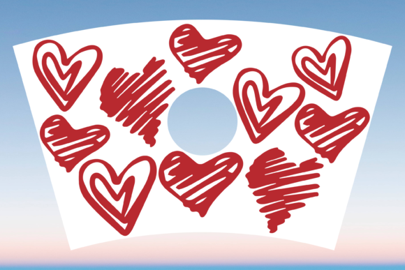 Doodle Heart Starbucks Cup Full Wrap Svg: Graphics & Print Templates
