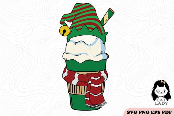 ELF Coffee Cup Christmas SVG PNG for Crafts & Graphics