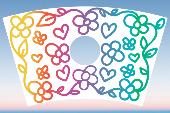 Flower Doodle BohoStarbucks Cup Wrap Svg Graphics & Print