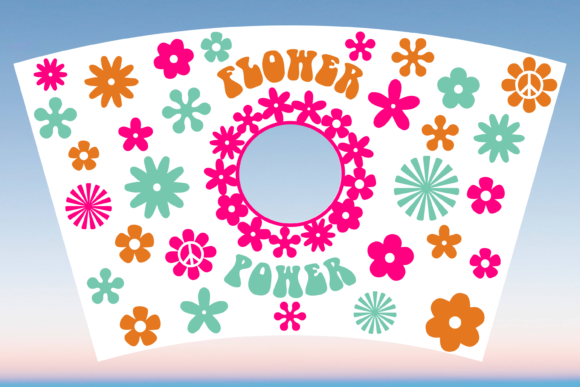 Flower Power Boho Cup Wrap Svg: Graphics & Print Templates