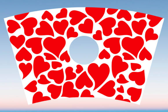 Groovy Hearts Cup Wrap SVG for Graphics & Print Templates