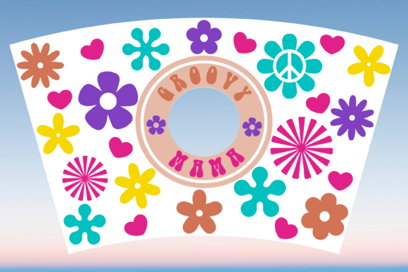 Groovy Mama Boho Cup Wrap SVG: Graphics & Print Templates