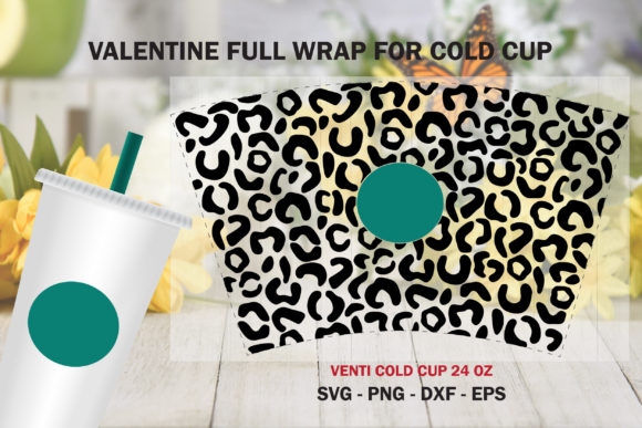 Leopard Full Wrap Venti Cold Cup 24 Oz. Graphics