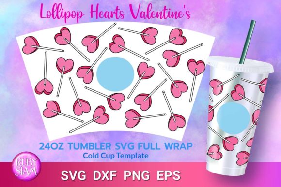 Lollipop Valentine SVG for Tumbler Wraps & Graphics