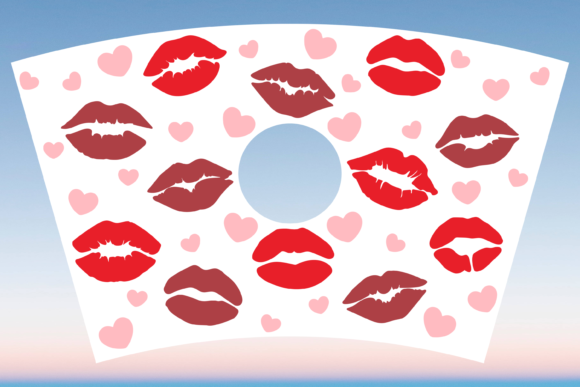 Red Lips Valentines Wrap Svg: Graphics & Print Templates