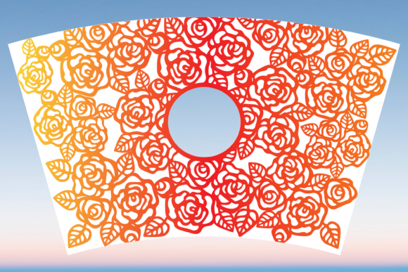 Roses Flower Starbucks Cup Wrap SVG: Print & Graphics