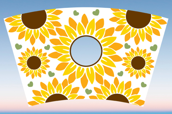 Sunflowers Floral Cup Wrap Svg: Graphics & Print Templates