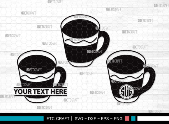 Tea Set Monogram SVG: Graphics for Crafty Brands