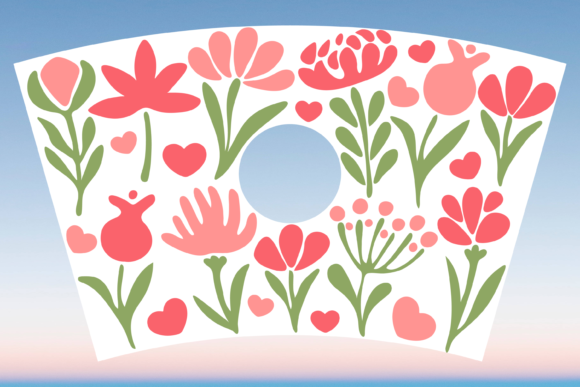 Wildflowers Boho Cup Wrap Svg Graphics & Print Templates