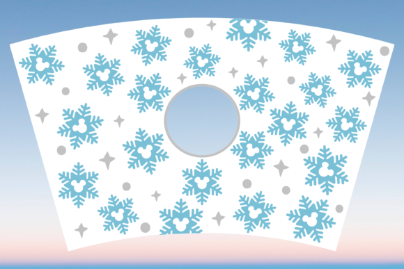 Winter Snowflakes Cup Wrap Svg: Graphics & Print Templates