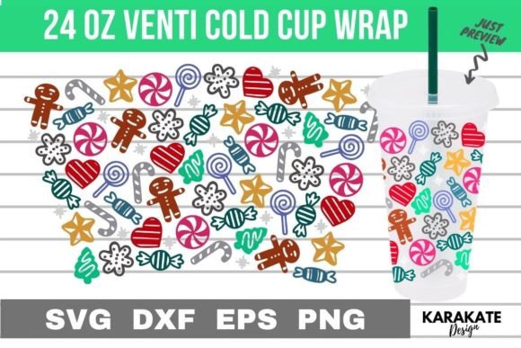 Xmas Candies SVG Wrap: Graphics for Crafts & Local Branding